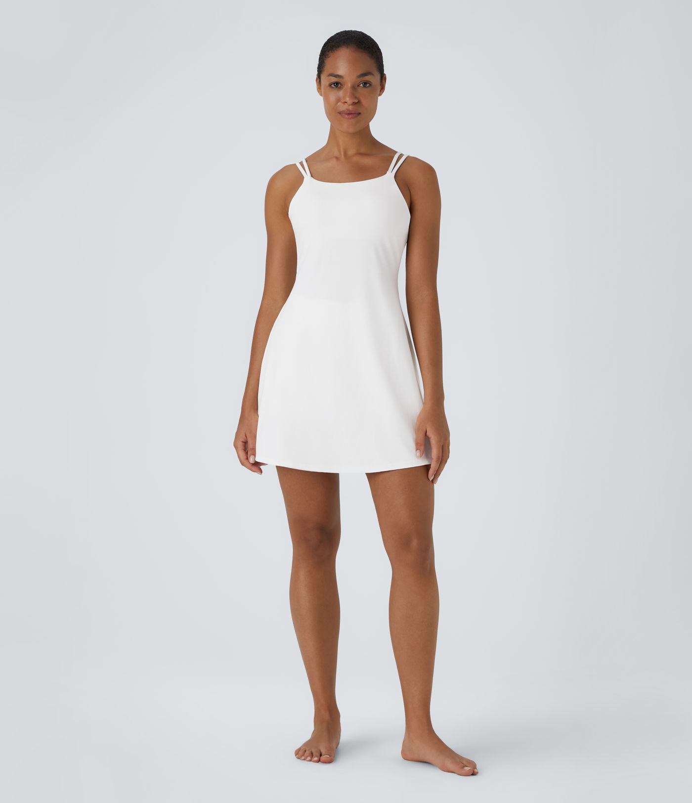 SoftlyZero™ Plush Double Straps 2-Piece Pocket Slip Dance Active Dress A-C Cups