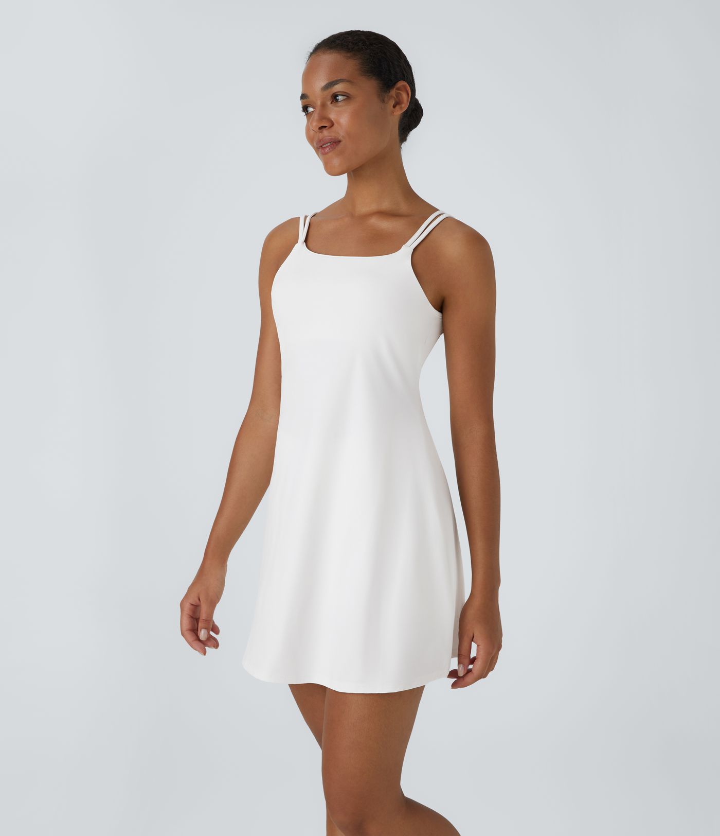 SoftlyZero™ Plush Double Straps 2-Piece Pocket Slip Dance Active Dress A-C Cups