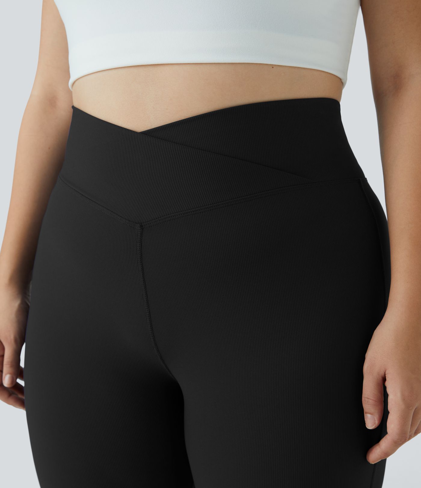 Patitoff™ Flow Pet Hair Resistant Crossover High Waisted Pocket Plus Size Leggings