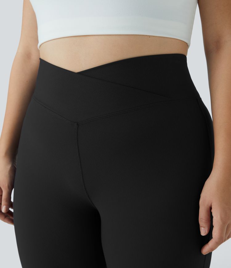 Leggings Patitoff™ Flow acampanado tiro alto bolsillo trasero cruzado resistente pelo mascota talla grande