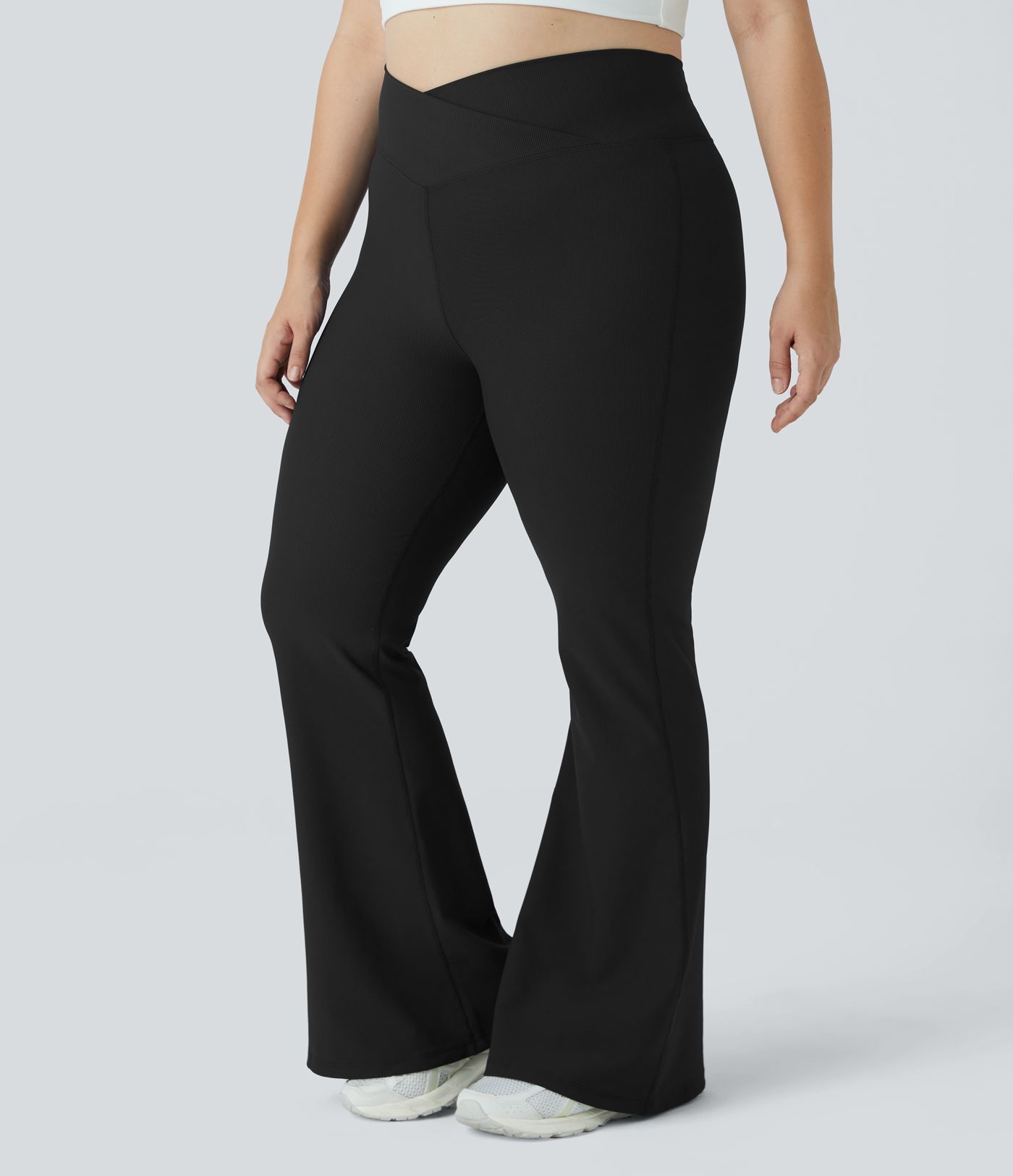 Patitoff™ Flow Pet Hair Resistant Crossover High Waisted Pocket Plus Size Leggings