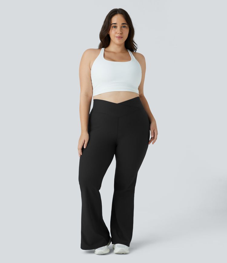 Leggings Patitoff™ Flow acampanado tiro alto bolsillo trasero cruzado resistente pelo mascota talla grande