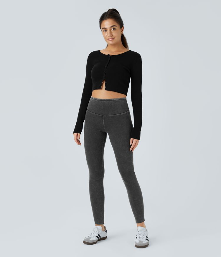 Halara Flex™ Leggings casuales de mezclilla de cintura alta