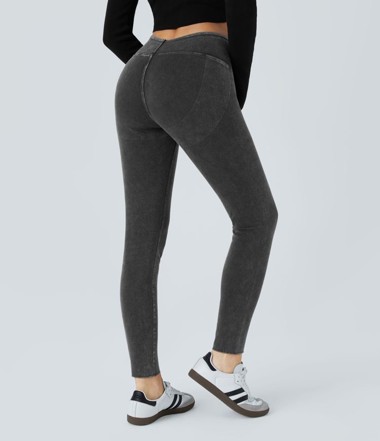 Halara Flex™ Leggings casuales de mezclilla de cintura alta
