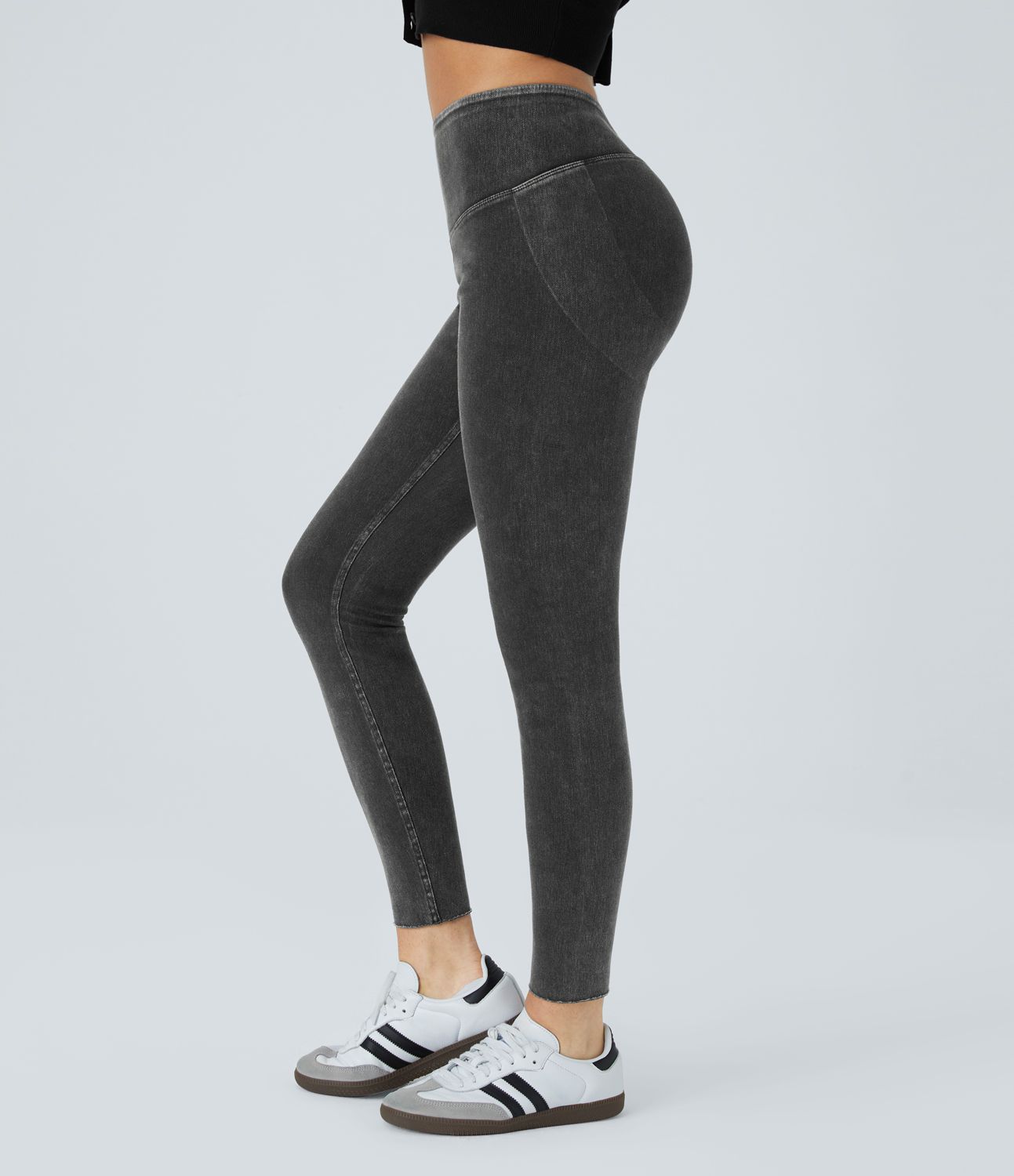 Halara Flex™ Leggings casuales de mezclilla de cintura alta