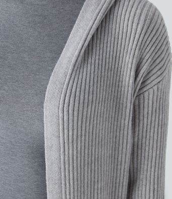 Hooded Long Sleeve Pocket Longline Casual Cardigan