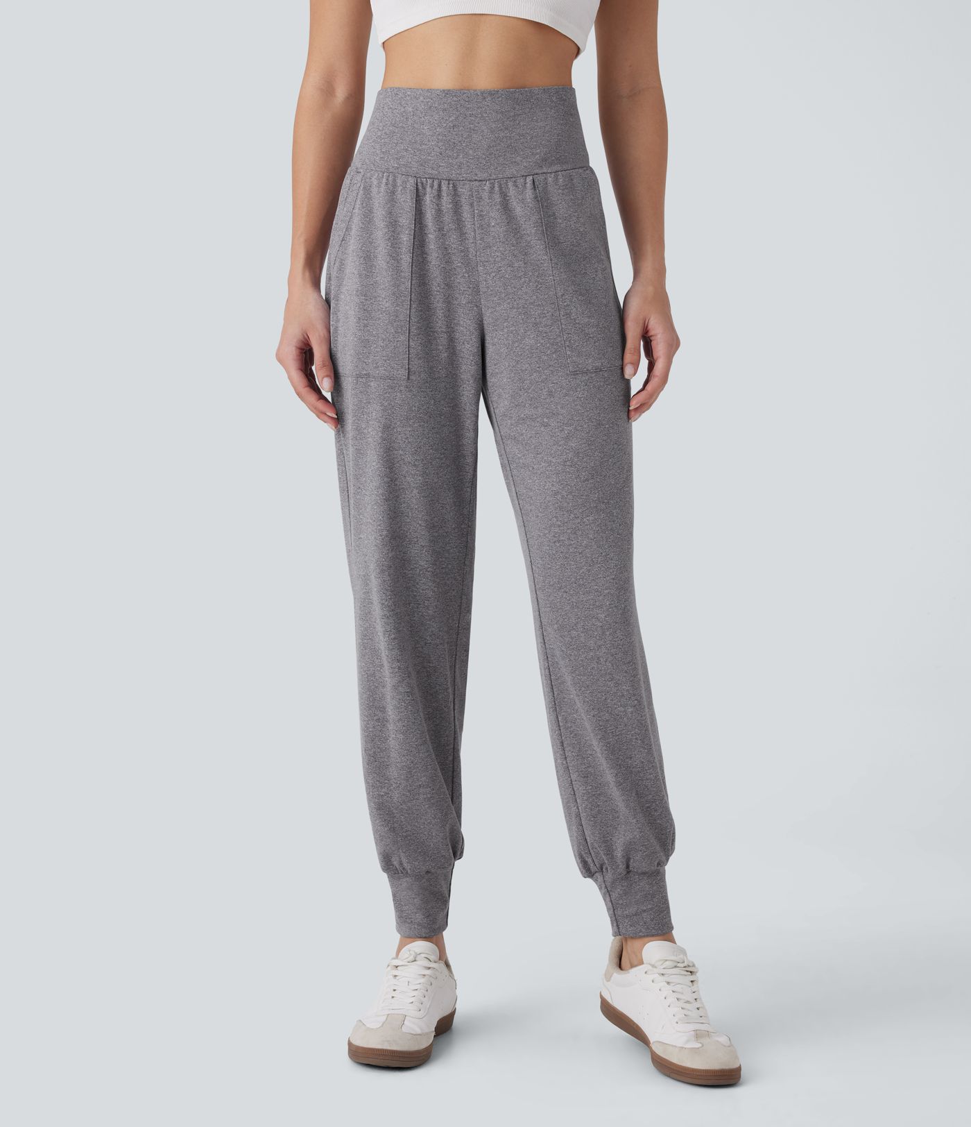 High Waisted Side Pocket Casual Joggers
