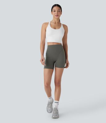 High Waisted Pocket Workout Biker Shorts 5''