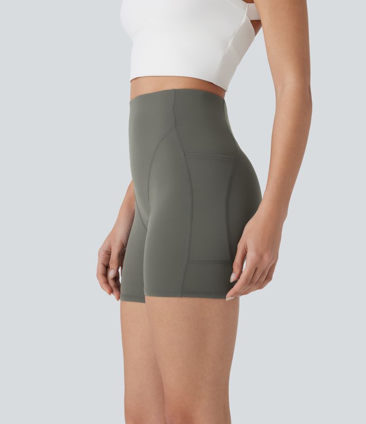 High Waisted Pocket Workout Biker Shorts 5''