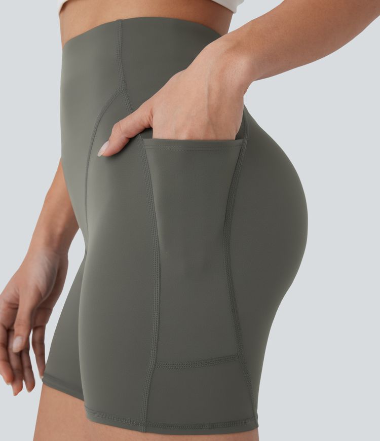 High Waisted Pocket Workout Biker Shorts 5''
