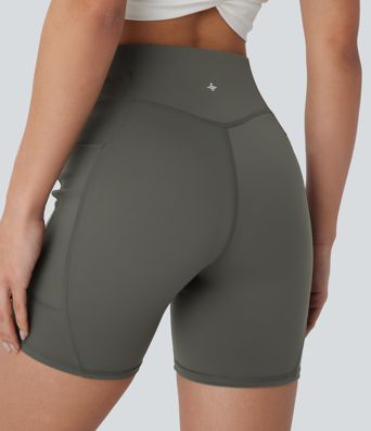 High Waisted Pocket Workout Biker Shorts 5''