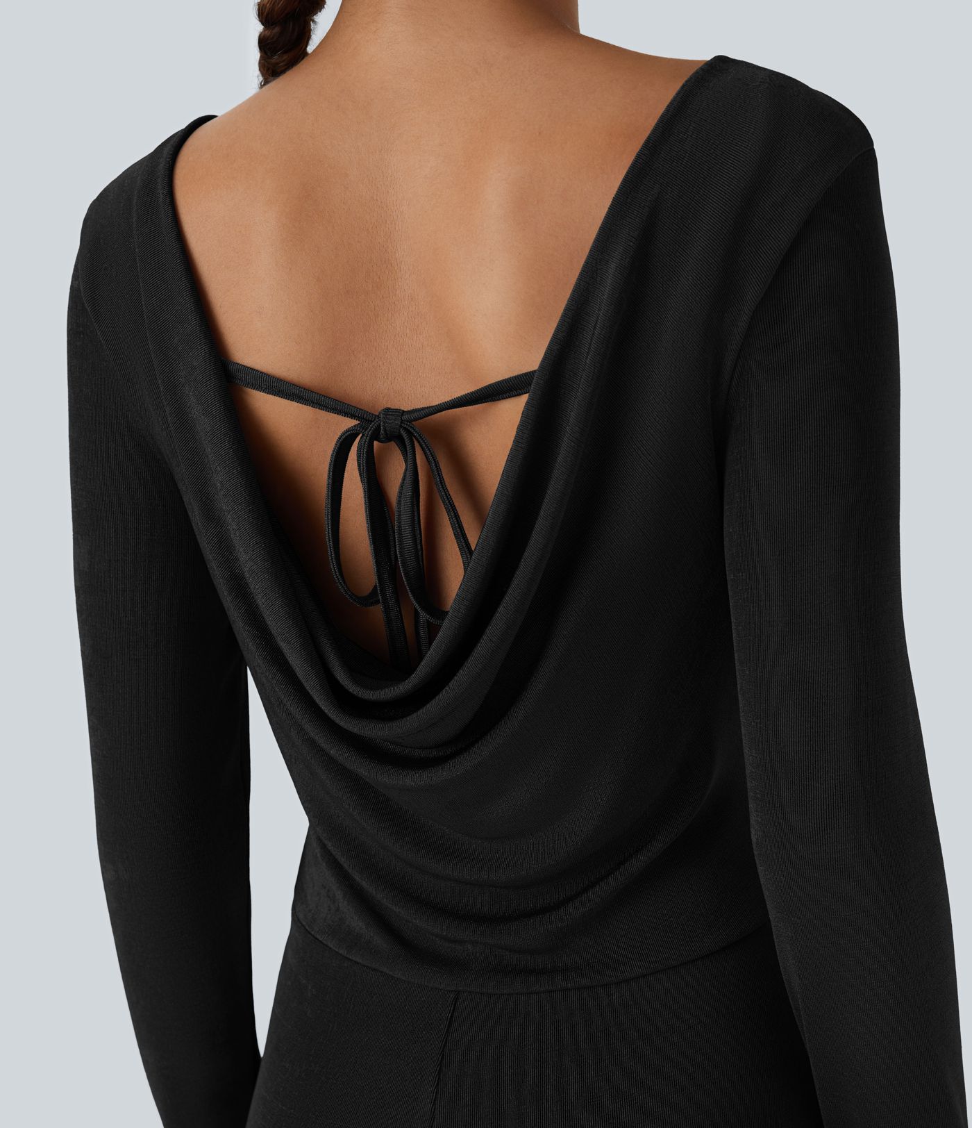 Backless Lace Up Long Sleeve Mermaid Maxi Christmas Party Dress