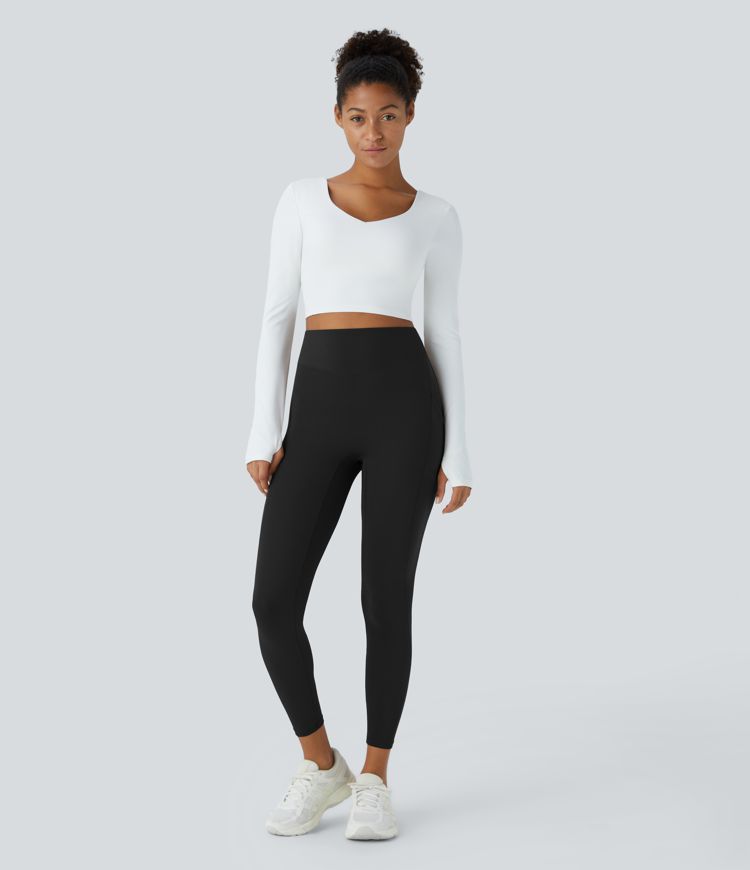 Softlyzero™ High Waisted Side Pocket 7/8 Yoga Leggings-UPF50+