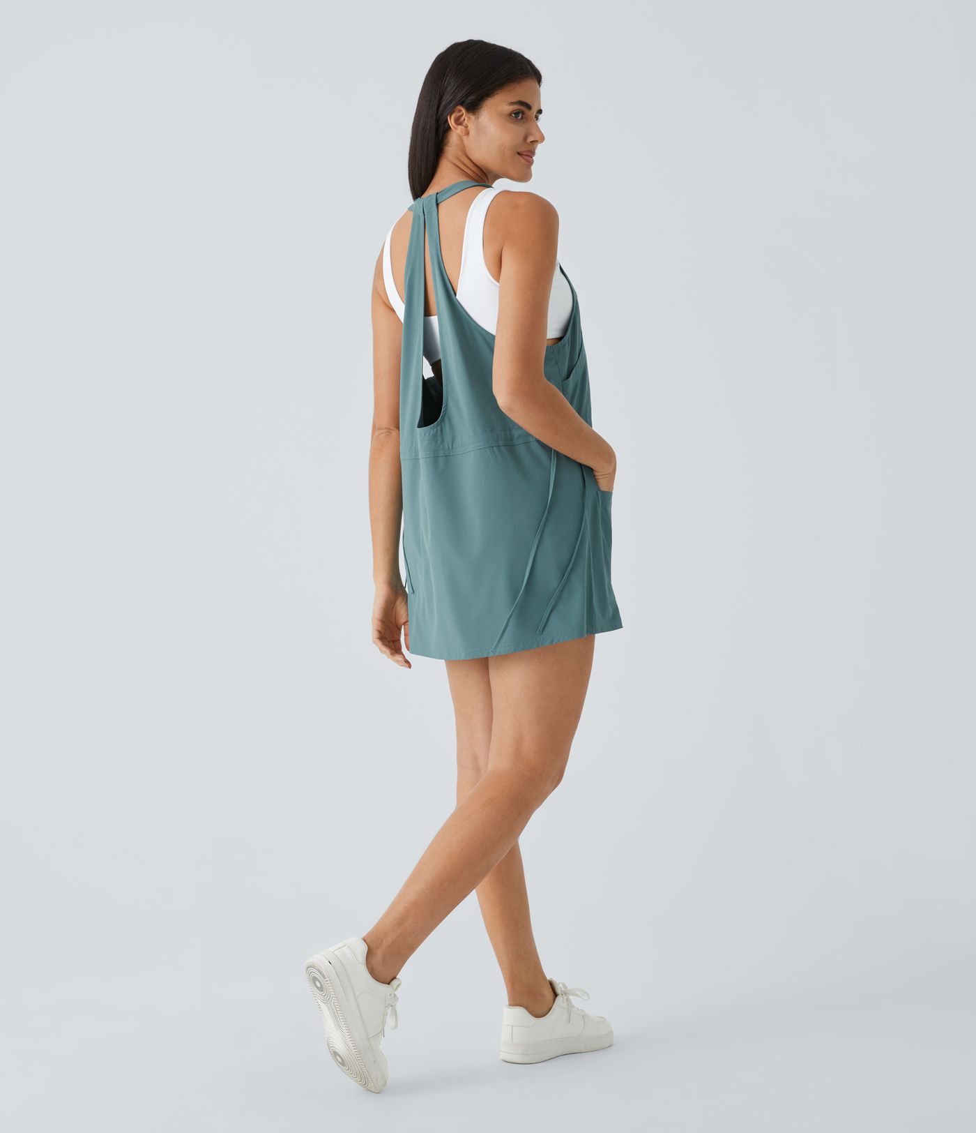 Breezeful™ Backless Multiple Pocket Drawstring Two Piece Quick Dry Mini Outdoor Active Onepiece