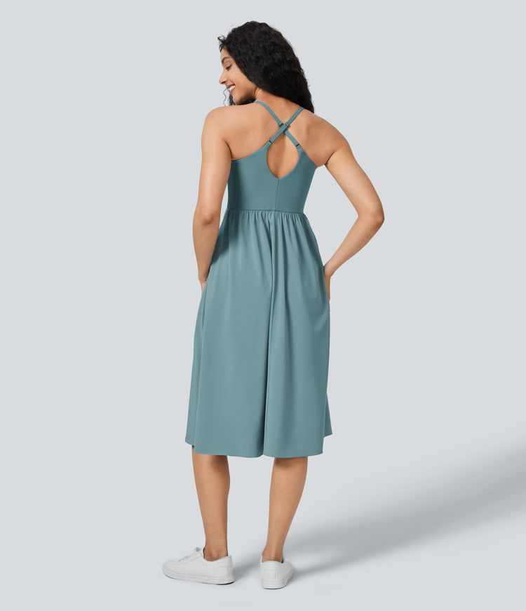 Breezeful™ Pocket Flowy Midi Slip Quick Dry Dance Active Dress