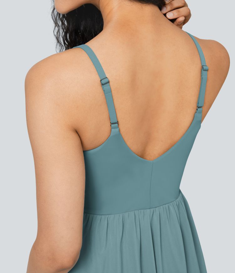Breezeful™ Pocket Flowy Midi Slip Quick Dry Dance Active Dress