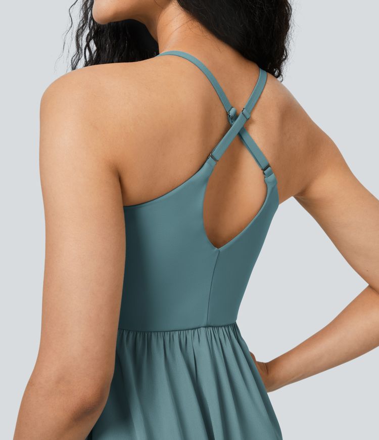 Breezeful™ Pocket Flowy Midi Slip Quick Dry Dance Active Dress
