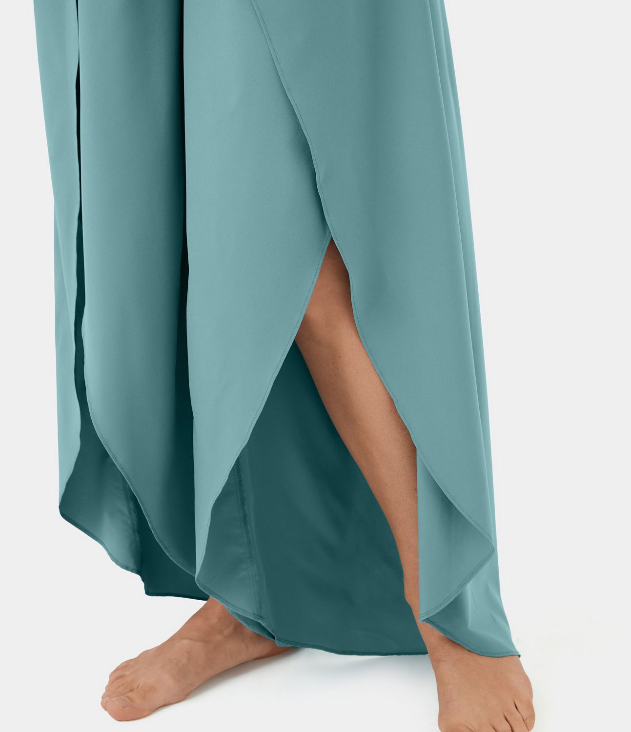 Breezeful™ High Waisted Back Waistband Pocket Palazzo Flowy Split Wide Leg Quick Dry Casual Pants
