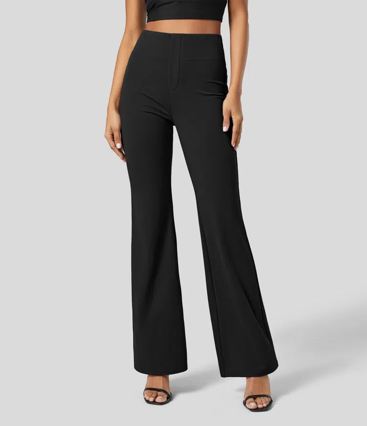 Halara Flex™ High Waisted Back Side Pocket Slight Flare Ponte Work Suit Pants