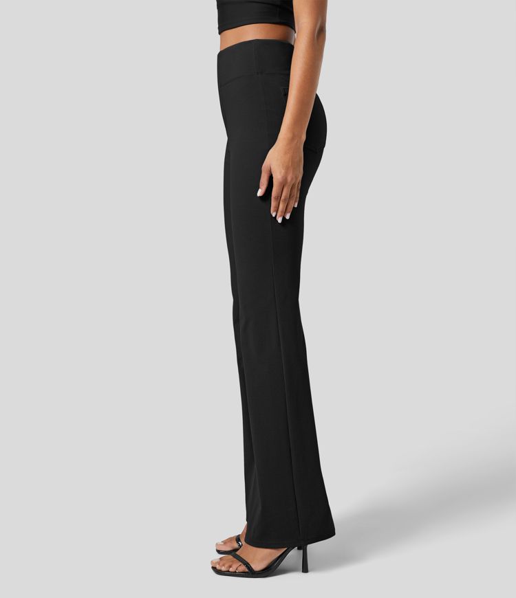 HalaraFlex™ High Waisted Back Side Pocket Slight Flare Work Pants