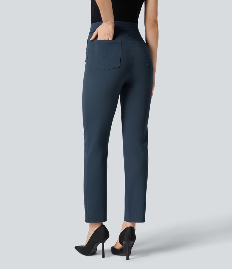 Halara Flex™ High Waisted Button Multiple Pockets Ankle Length Work Pants