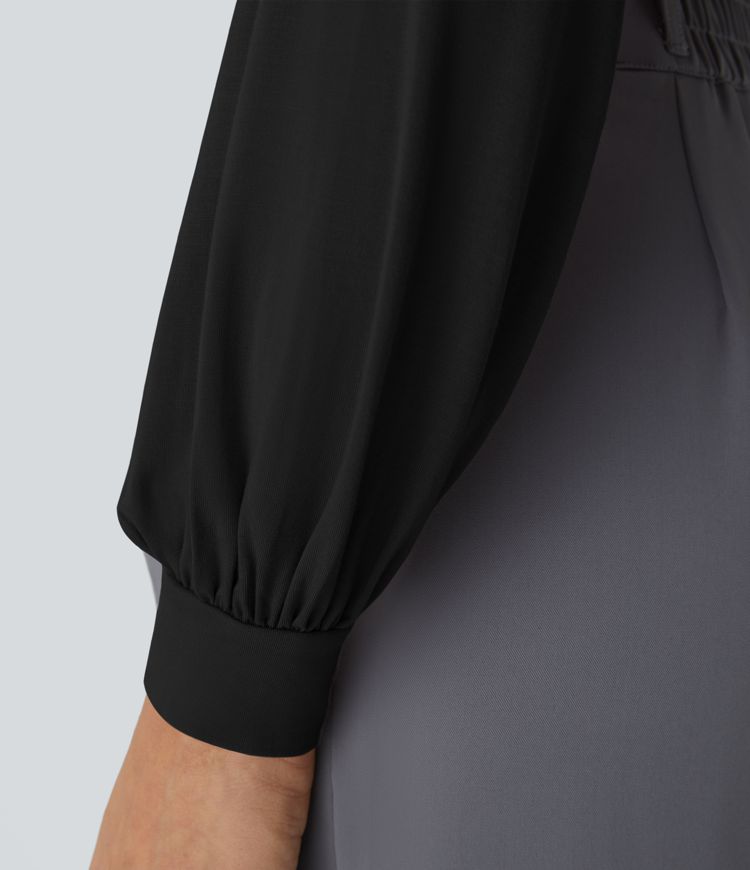 Body traje oficina botón manga larga cuello V