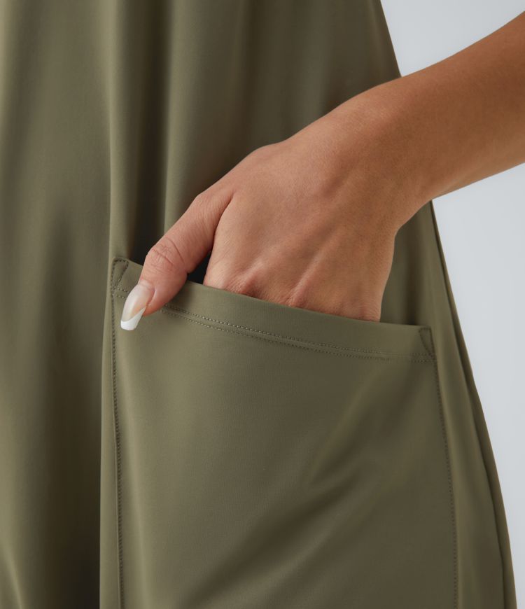 Mono cónico suelto tobillo múltiple bolsillo sin espalda