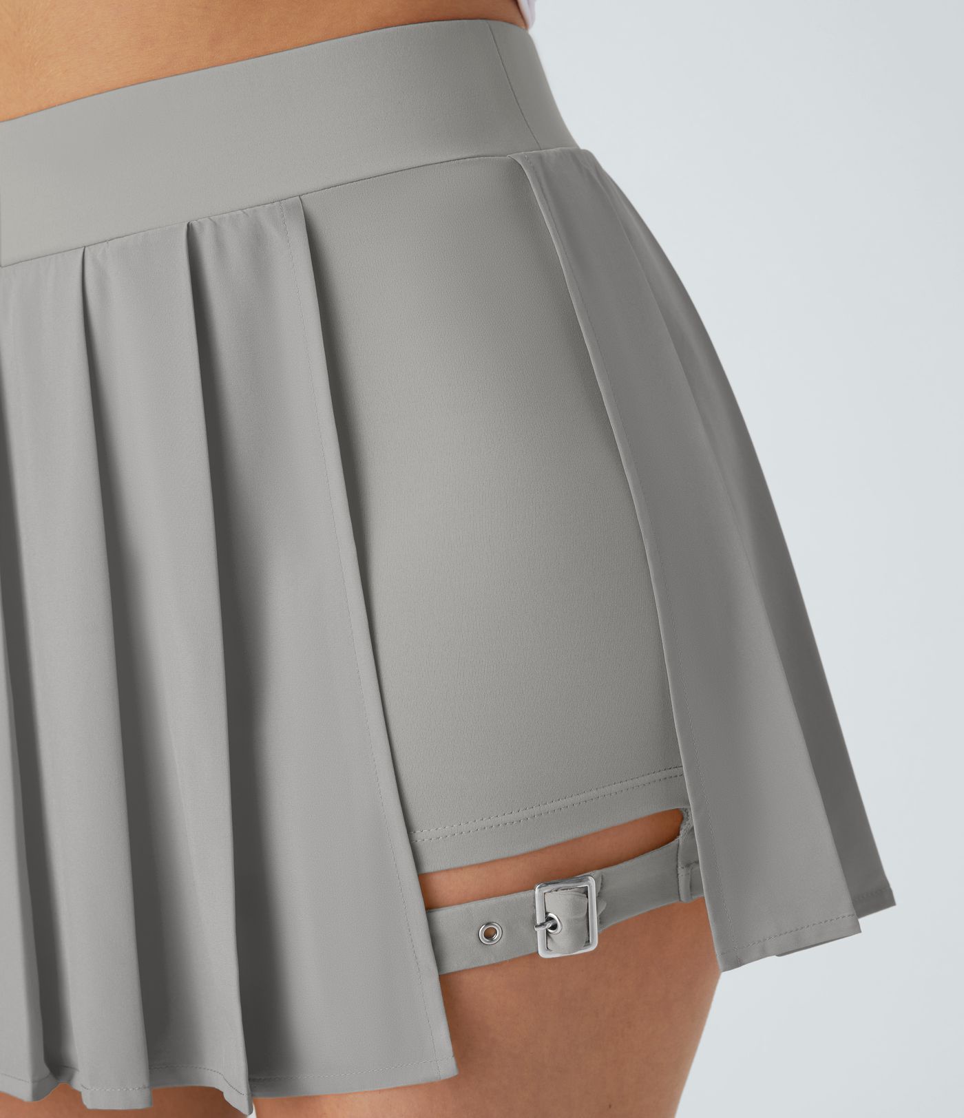 Breezeful™ High Waisted Pleated 2-in-1 Pocket Adjustable Buckle Micro Mini Quick Dry Casual Skirt