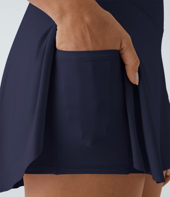 SoftlyZero™ Airy Crossover Pocket 2-in-1 Cool Touch Tennis Skirt-Lucid-Longer Length-UPF50+