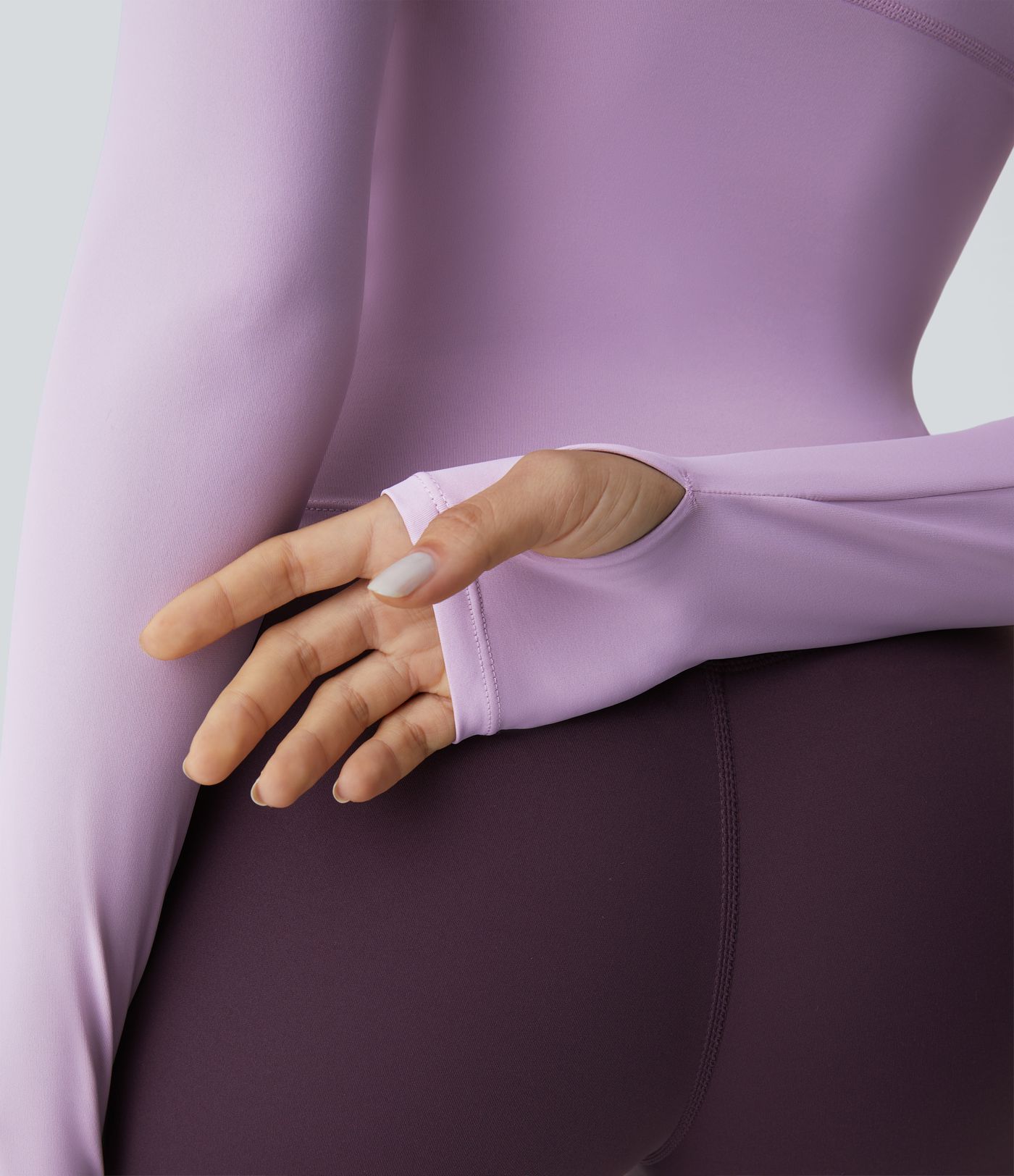 Solid Thumb Hole Yoga Sports Top