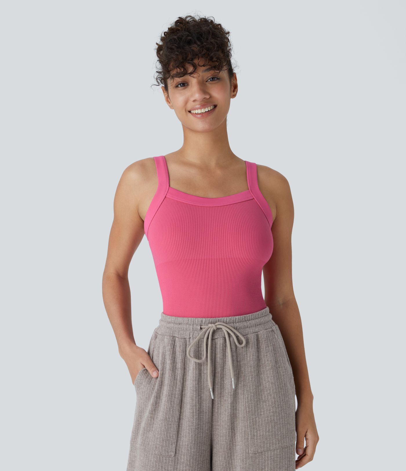 Combinaison débardeur lisse décolleté carré sans couture OneForm Seamless Flow