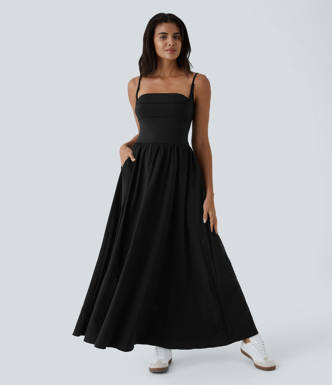 Breezeful™ Pocket Flowy Flare Maxi Quick Dry Casual Slip Dress