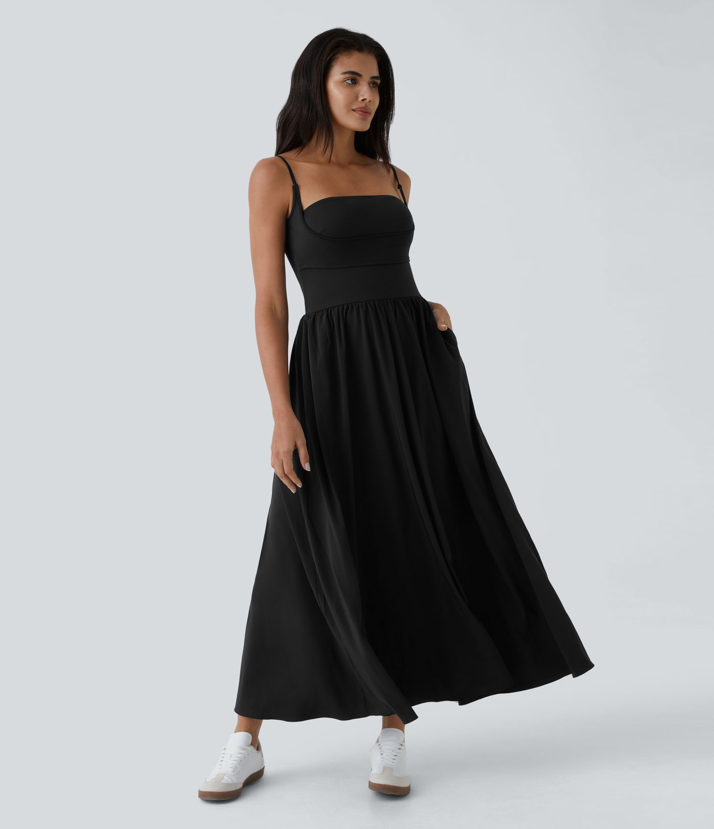 Breezeful™ Pocket Flowy Flare Maxi Quick Dry Casual Slip Dress