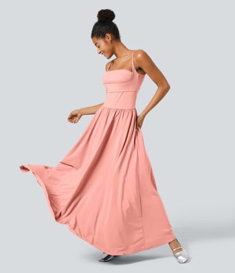 Breezeful™ Pocket Flowy Flare Maxi Quick Dry Casual Slip Dress
