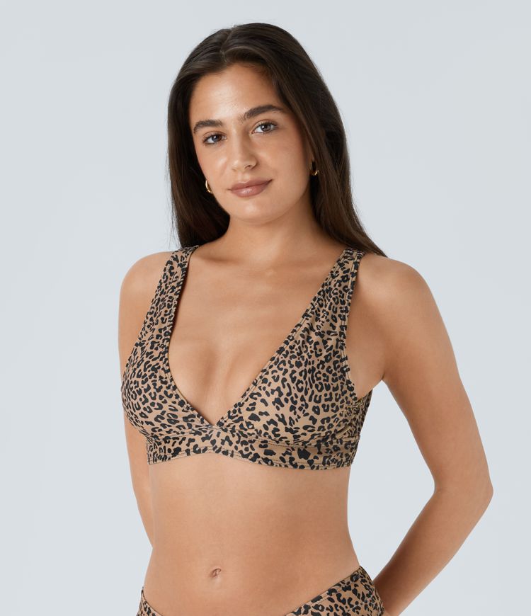 Top de Bikini Imprimé Léopard
