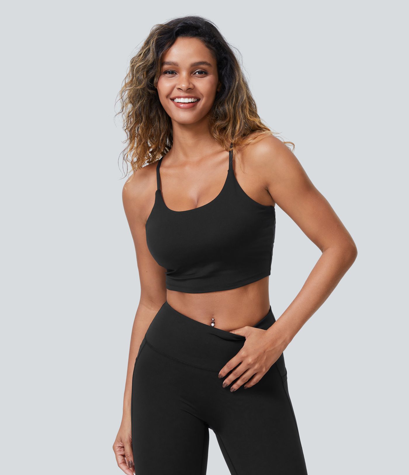 Patitoff™ Tierhaarresistentes, gepolstertes, kurzes Yoga-Cami