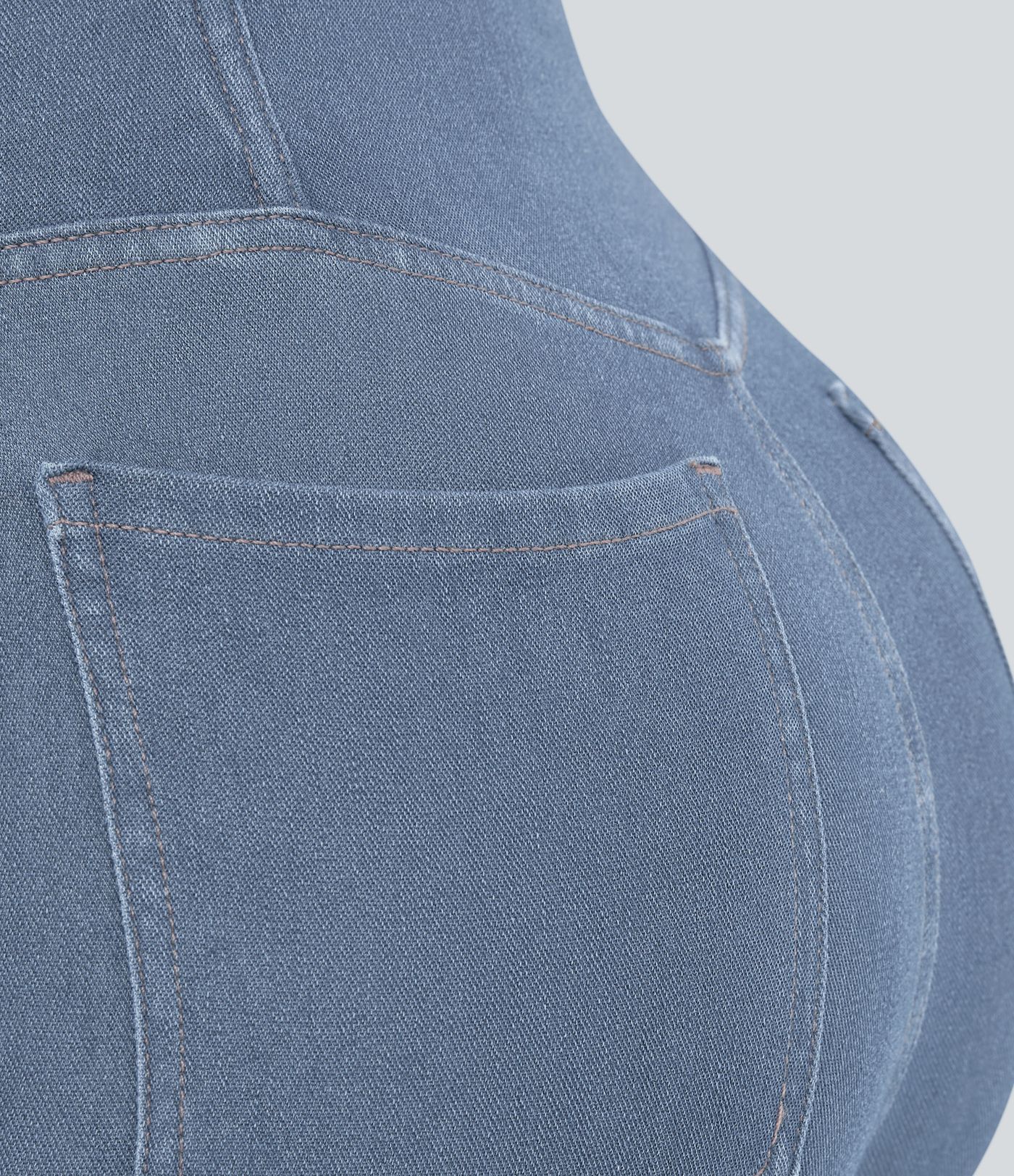 Jeans Halara Flex™ Denim súper acampanado elástico lavado bolsillo cruzado tiro alto