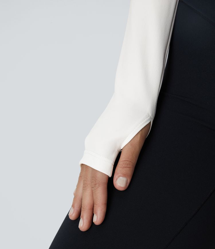 Softlyzero™ Plush Long Sleeve Thumb Hole 2-in-1 Cropped Yoga Sports Top
