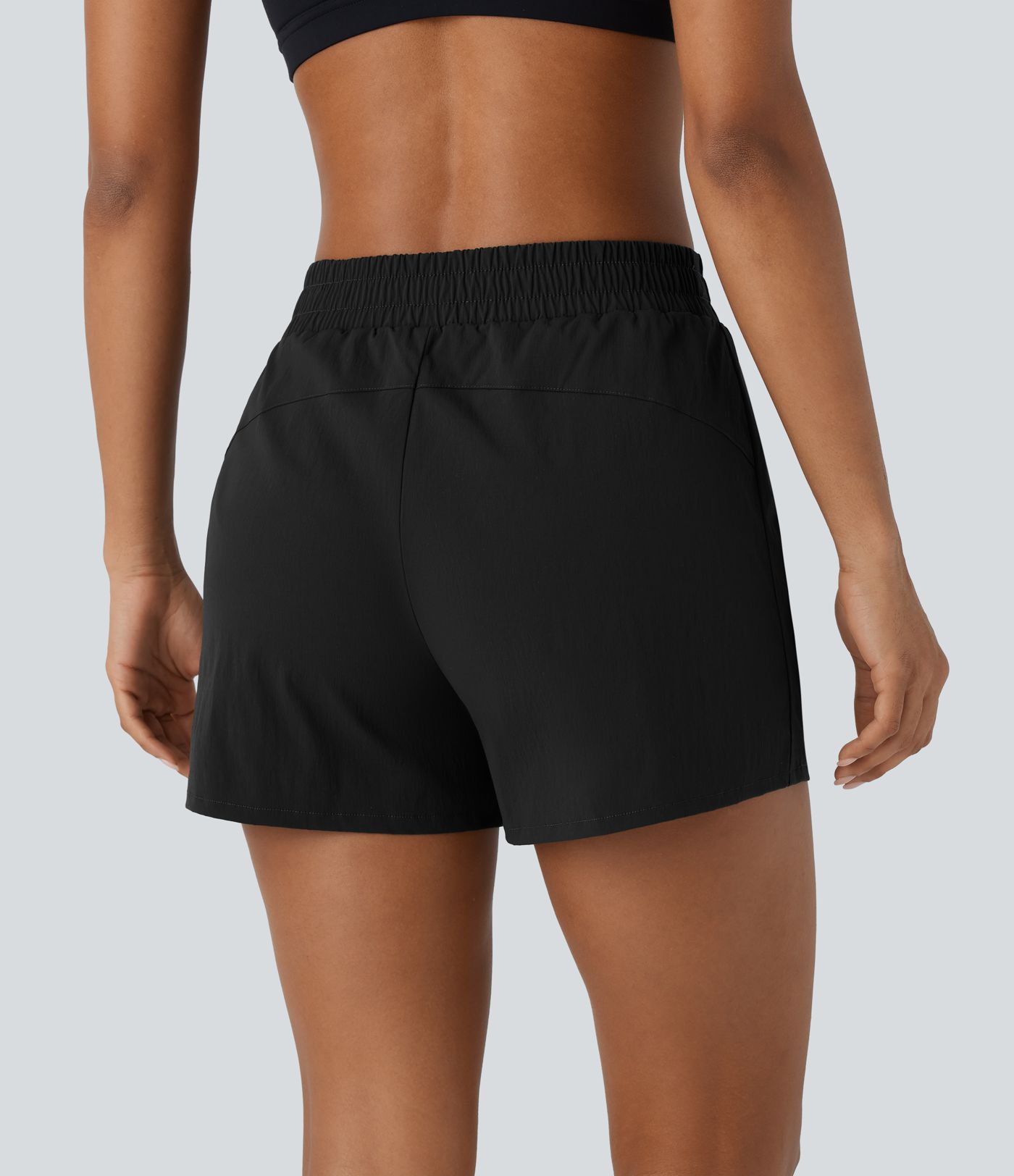 Shorts imperméables à taille mi-haute avec poches et tissu ripstop pour la randonnée, 3,5'' Shorts imperméables à taille mi-haute avec poches et tissu ripstop pour la randonnée, 3,5''