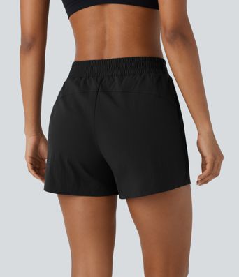 Shorts imperméables à taille mi-haute avec poches et tissu ripstop pour la randonnée, 3,5'' Shorts imperméables à taille mi-haute avec poches et tissu ripstop pour la randonnée, 3,5''