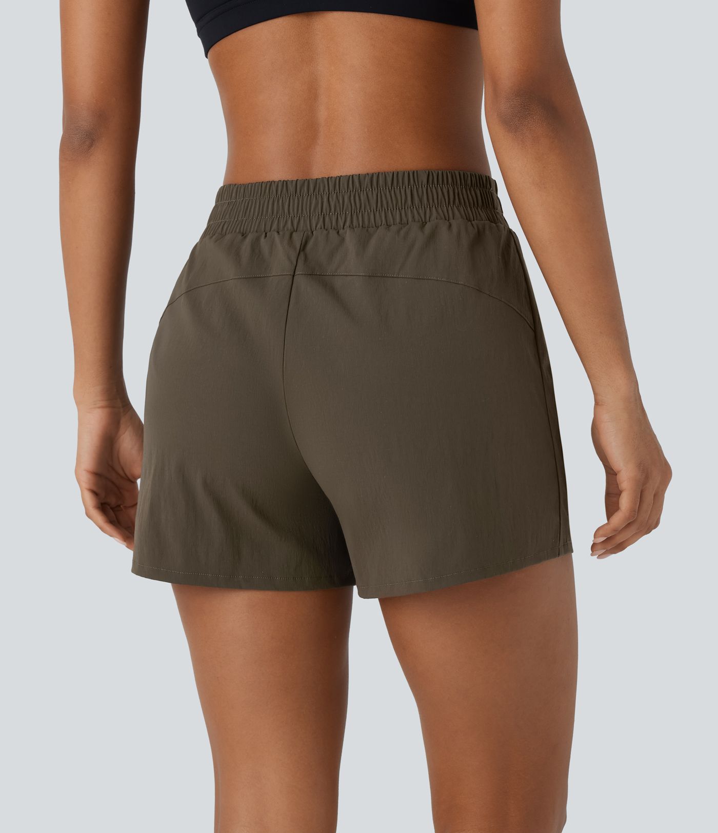 Pantalón corto senderismo tiro medio alto repelente agua múltiple bolsillo ripstop 8.8cm