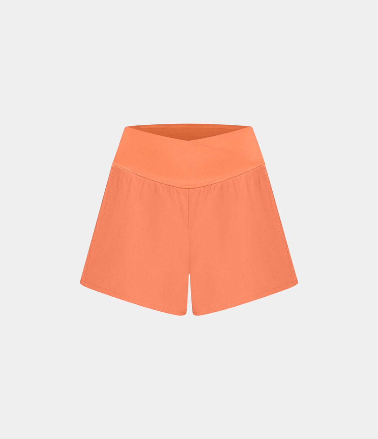 Breezeful™ 2-in-1 Crossover-Yoga-Shorts mit hohem Bund und Seitentaschen - schnelltrocknend, 10,2 cm
