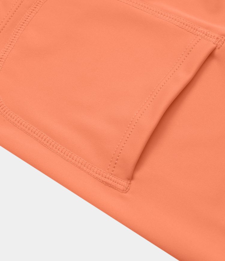 Breezeful™ 2-in-1 Crossover-Yoga-Shorts mit hohem Bund und Seitentaschen - schnelltrocknend, 10,2 cm