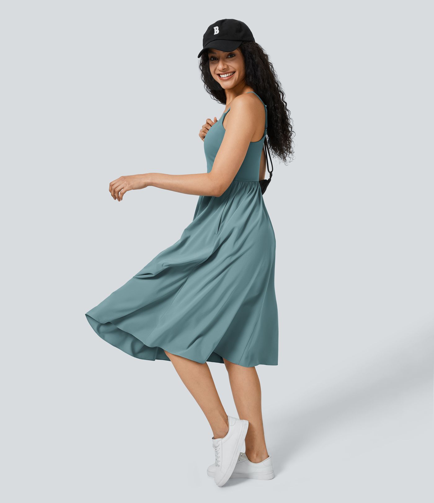 Vestido activo baile Breezeful™ secado rápido tirante ajustable bolsillo sin espalda fluido