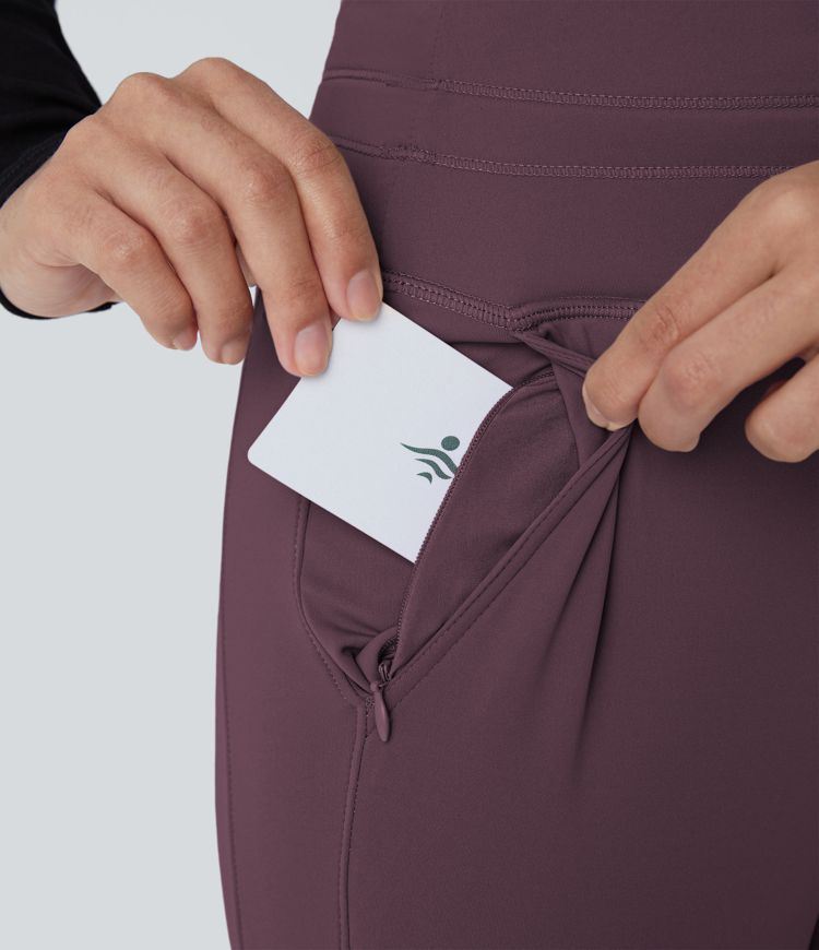 Joggers Softlyzero™ Plush liso largo completo bolsillo lateral cordón tiro alto