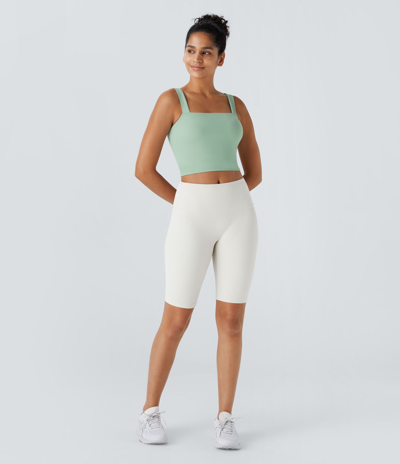 SoftlyZero™ Plush Square Neck Cropped Skinny Yoga Tank Top