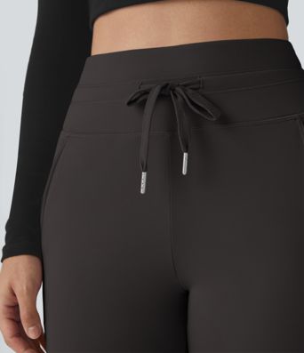 Softlyzero™ Plush High-Waist Drawstring Side Pocket Solid Full-Length Joggers