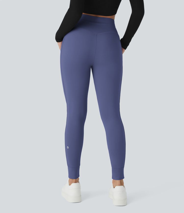 Softlyzero™ Plush Jogginghose mit hohem Bund, Kordelzug, Seitentasche, schlichte Jogginghose in voller Länge