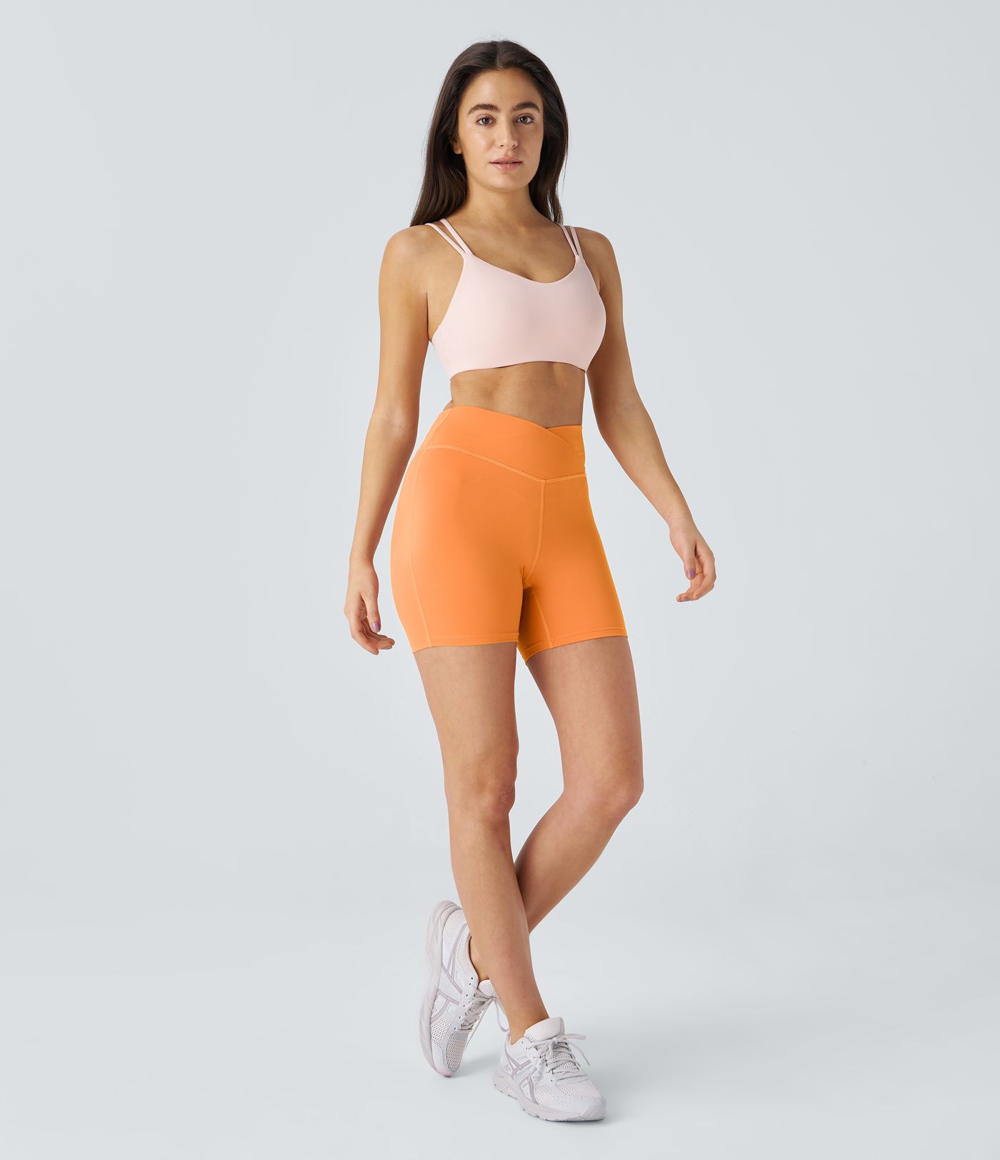 SoftlyZero™ Plush High Waisted Crossover Ruched Yoga Shorts 5''