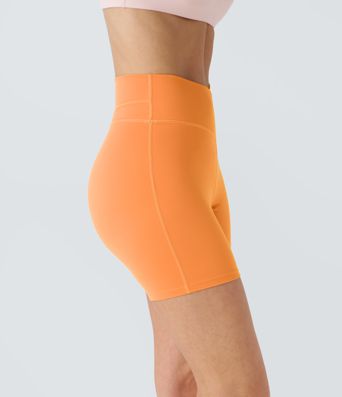 SoftlyZero™ Plush High Waisted Crossover Ruched Yoga Shorts 5''